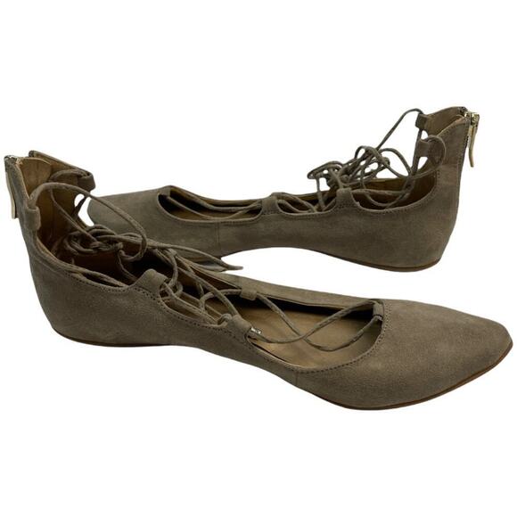 BCBGeneration Tan Faux Suede Lace Up Ballet Flats Women's Size 7 - Picture 5 of 6
